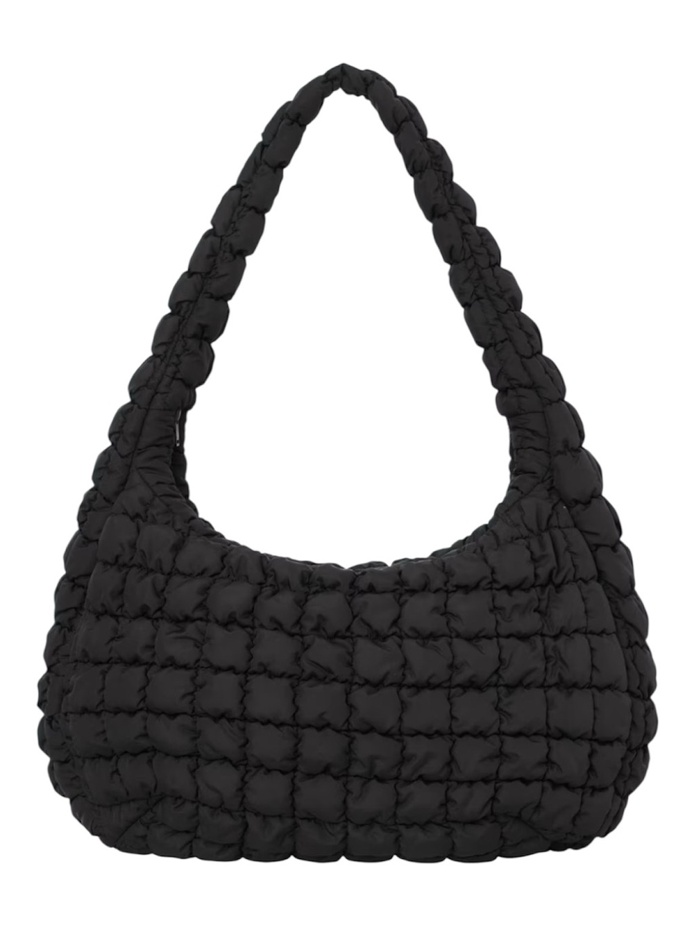 COS Oversized Quilted Crossbody Bag-Black